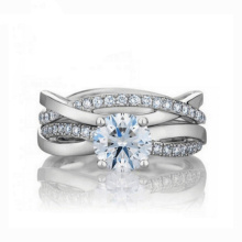 High End Brass Engagement Wedding Rings Diamond Ring for Women